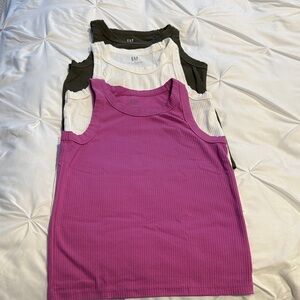 GAP Women's Ribbed Tank Tops - Pink, White, Olive